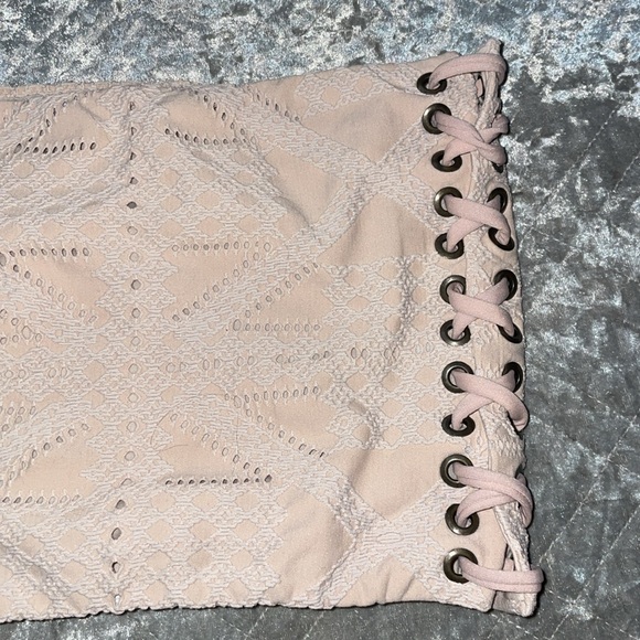 Bathing Suit Strapless Pilyq Top - Tan size D - Picture 3 of 4